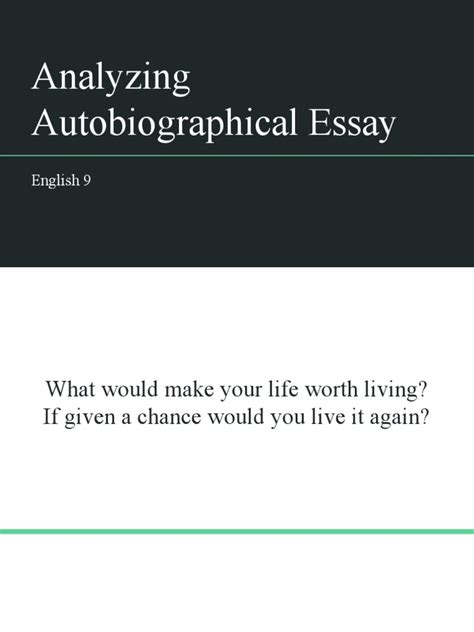analyzing an autobiographical essay quiz pity